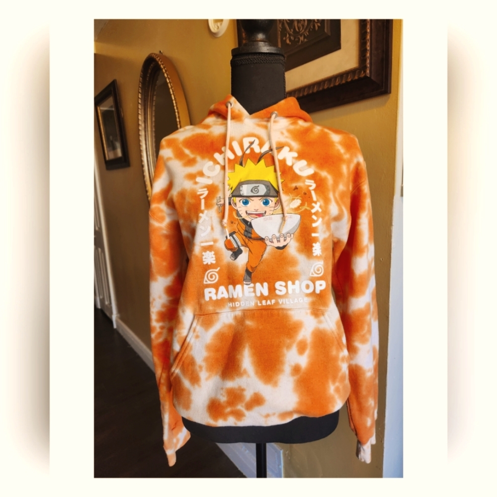 Bioworld Naruto Shippuden Anime Men's Ichiraku Ramen Shop Tie-Dye Hoodie| SIZE S - Picture 5 of 6